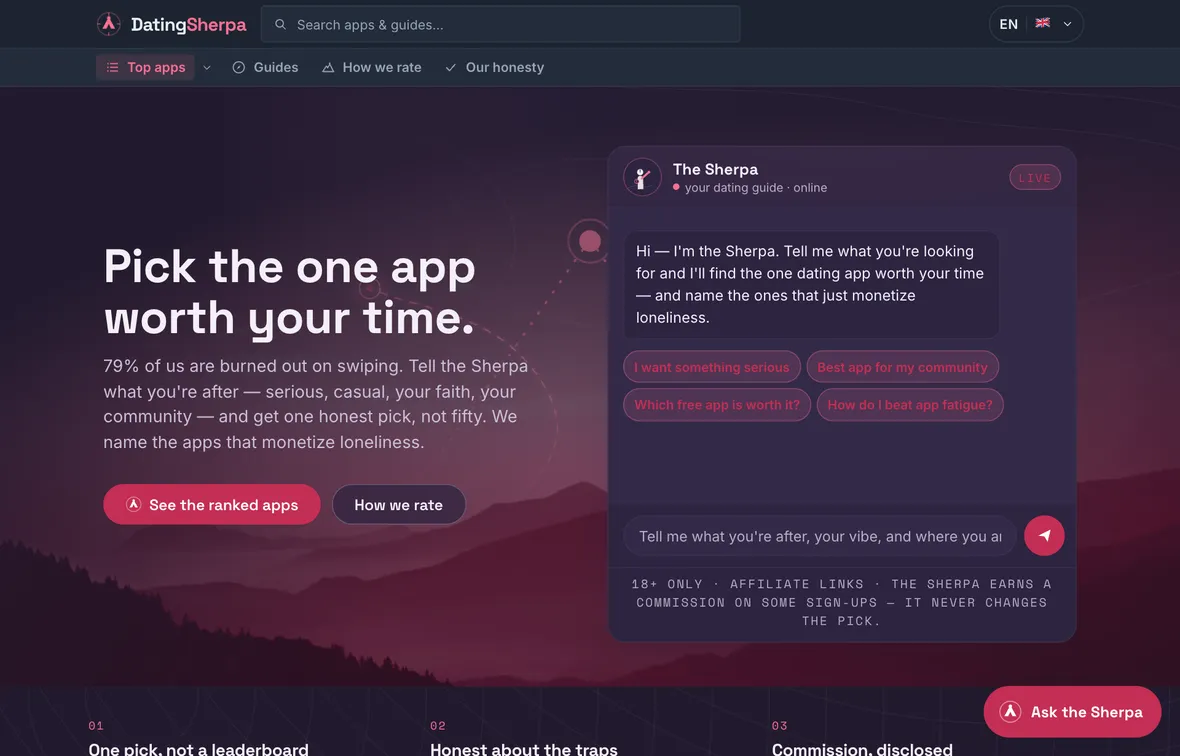 DatingSherpa — homepage
